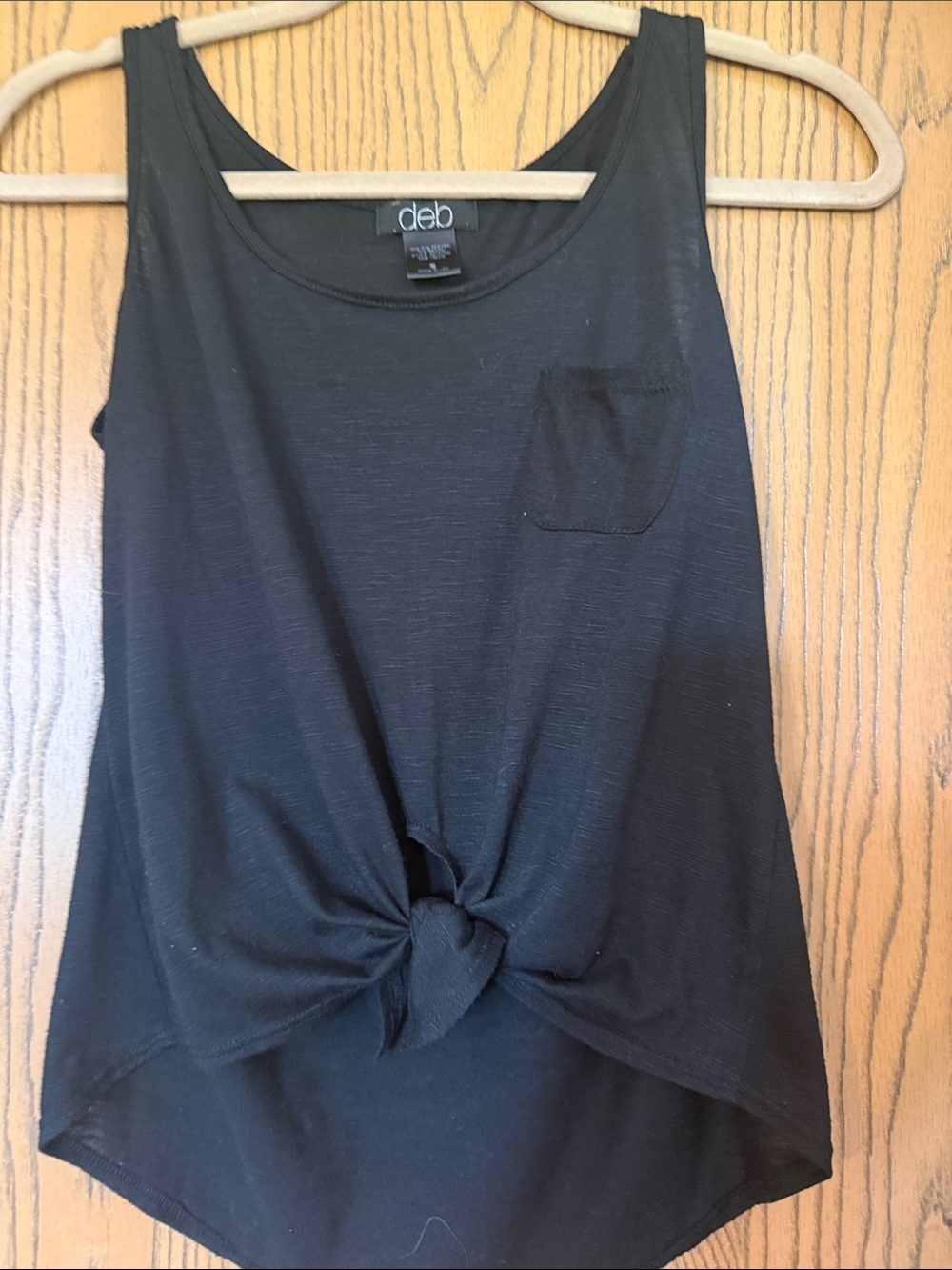 Deb‎ Black Knot-Front Pocket Tank